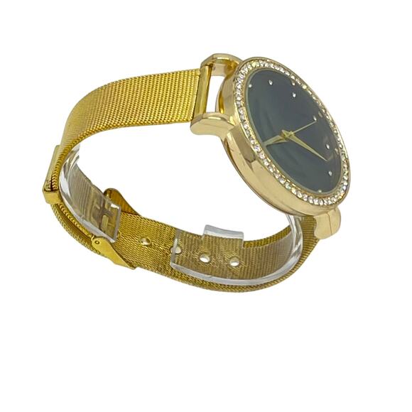 Women's Fashion Mesh Gold Rhinestone Wristwatch - Picture 4 of 6